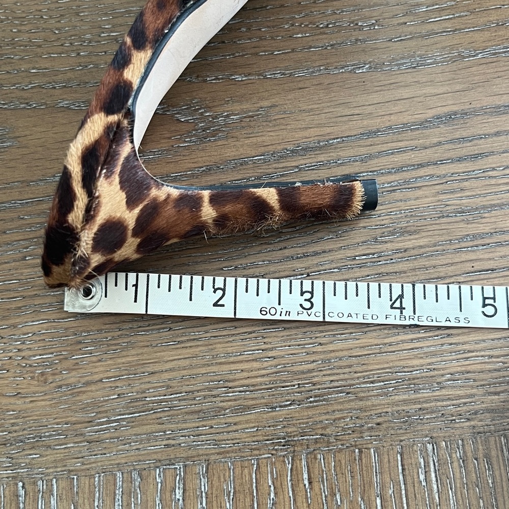 Ann Taylor Calf Hair Leopard Print Women's Mules Black Suede Toe Tip Size 6.5 - Picture 10 of 10